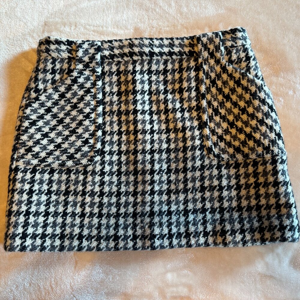 J. Crew Wool Houndstooth Mini Skirt Size 6 NWOT